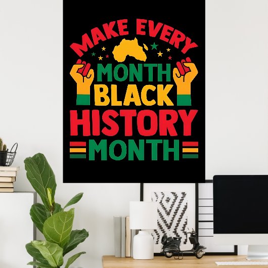 100 Days Learning Black History 2026 Poster  (Bureau à domicile)