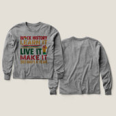 100 Days Learning Black History Afro Education Tee (Motif recto et verso)