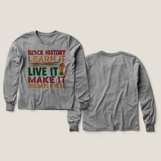 100 Days Learning Black History Afro Education Tee (Motif recto et verso)