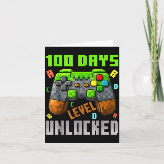 100 Days Level Unlocked Gaming 100 Days Of School  Kaart (Voorkant)