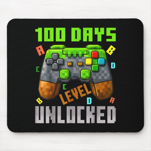 100 Days Level Unlocked Gaming 100 Days Of School Muismat (Voorkant)