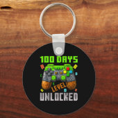 100 Days Level Unlocked Gaming 100 Days Of School  Sleutelhanger (Voorkant)
