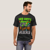 100 Days Level Unlocked Gaming 100 Days Of School  T-shirt (Voorkant volledig)