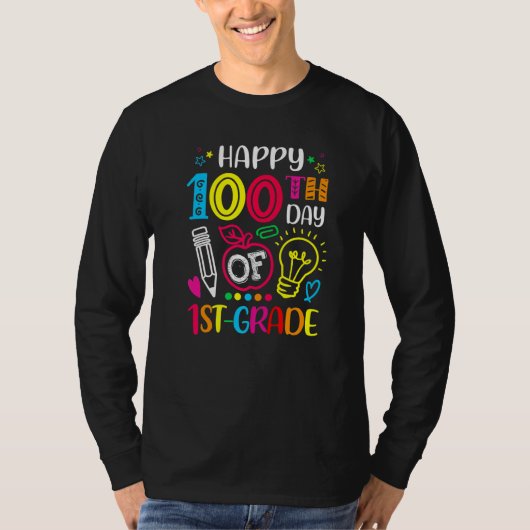 100 days of 1st Grade 100th day of School Teacher  T-shirt (Voorkant)
