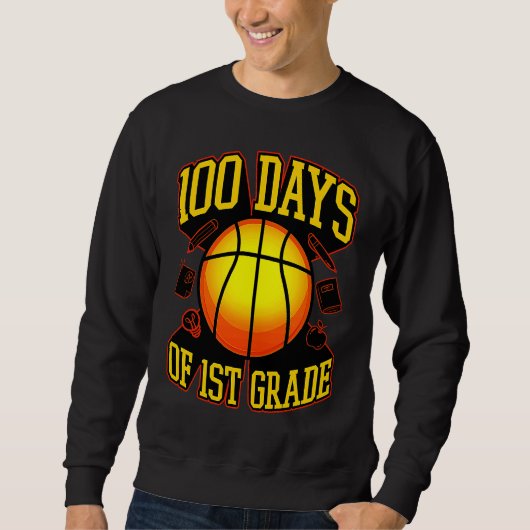100 Days Of 1st Grade Themed Basketball Player Trui (Voorkant)