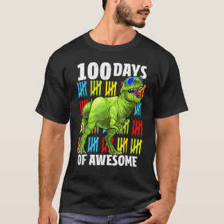 100 Days of Awesome Dinosaur Rex Boys 100th Day Of T-shirt