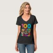 100 Days Of Coffee & Chaos  100th Day Of School Te T-shirt (Voorkant volledig)