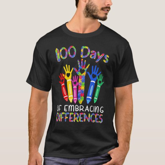 100 Days Of Embracing Differences IEP 100th Day Of T-shirt (Voorkant)