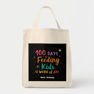 100 Days of Feeding Kinder is een kunstwerk: Tote Bag