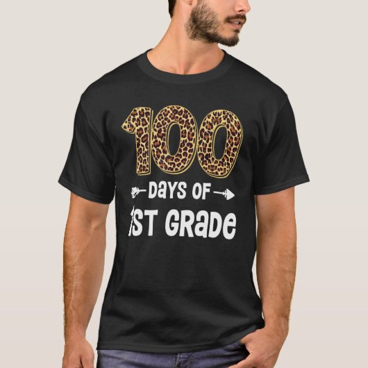 100 Days Of First Grade Teacher Student 100th Day T-shirt (Voorkant)