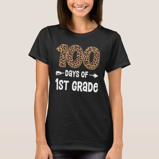 100 Days Of First Grade Teacher Student 100th Day T-shirt (Voorkant)