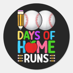 100 Days of Home draait honkbal op de 100ste dag v Ronde Sticker