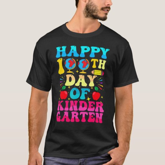 100 Days Of Kindergarten - Happy 100th Day Of Scho T-shirt (Voorkant)