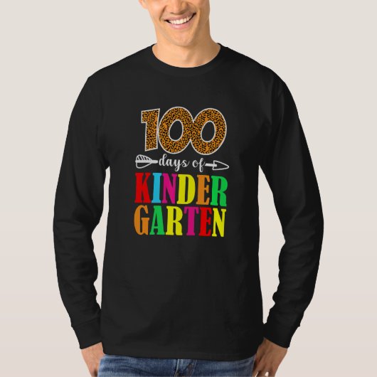 100 Days Of Kindergarten Leopard  100 Days Of Scho T-shirt (Voorkant)
