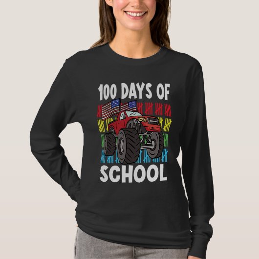 100 Days Of Kindergarten Mosnter Trucks 1 T-shirt (Voorkant)