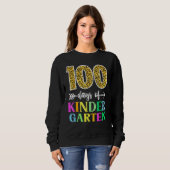 100 Days Of Kindergarten School Teacher Leopard 10 Trui (Voorkant volledig)