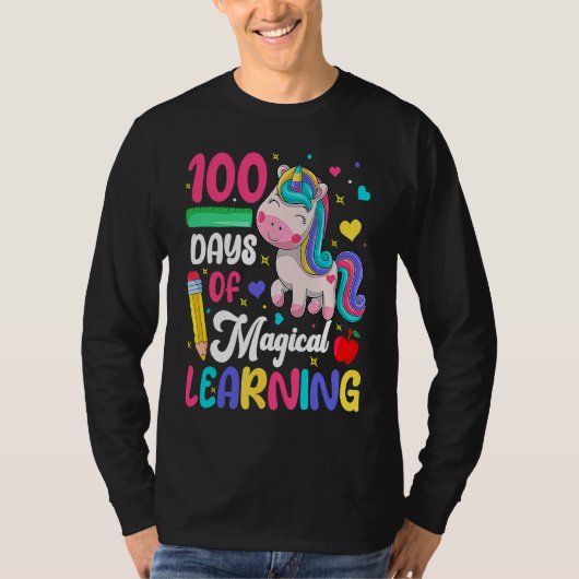 100 Days Of Magical Learning 100th Day Of School U T-shirt (Voorkant)