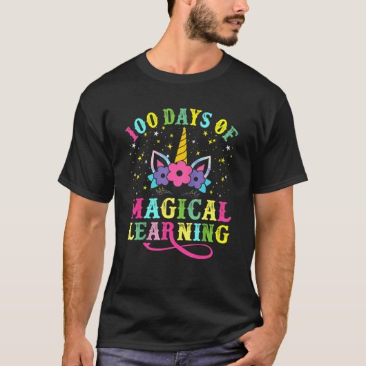 100 Days Of Magical Learning 100th Day Of School U T-shirt (Voorkant)
