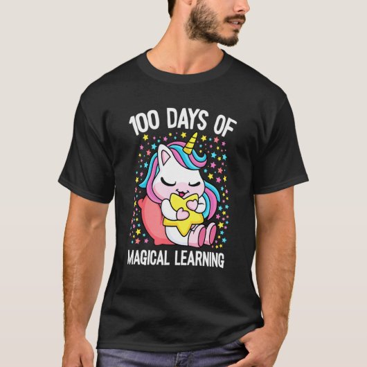 100 Days Of Magical Learning 100th Day Of School U T-shirt (Voorkant)
