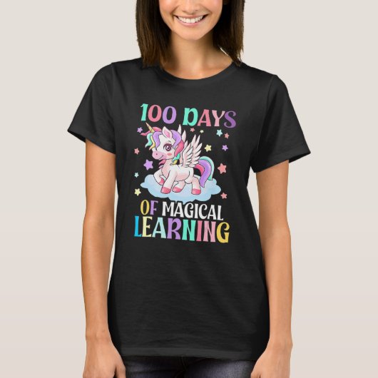100 Days Of Magical Learning 100th Day Of School U T-shirt (Voorkant)