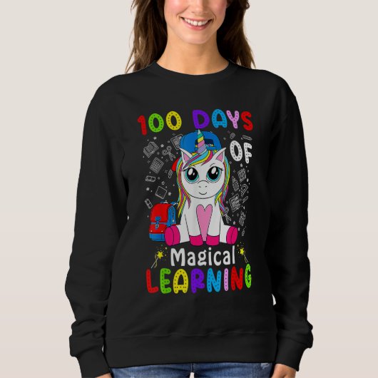 100 Days of Magical Learning School Smarter Dabbin Trui (Voorkant)