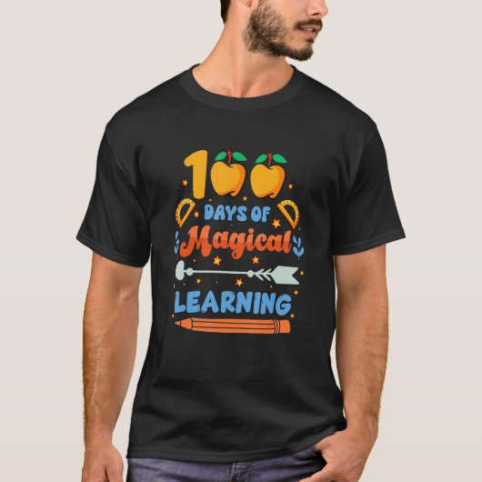 100 Days Of Magical Learning  Student Teacher T-shirt (Voorkant)