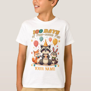 100 Days of Paw-some Fun: Leuk Dierenfeest T-shirt