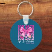 100 Days Of School 4th Grade Girls Coquette Bow  Sleutelhanger (Voorkant)