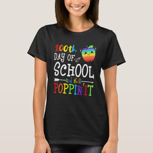 100 Days Of School And Still Poppin 100th Day Kids T-shirt (Voorkant)