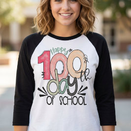 100 Days of School Celebration Basic Sleeve Raglan T-shirt