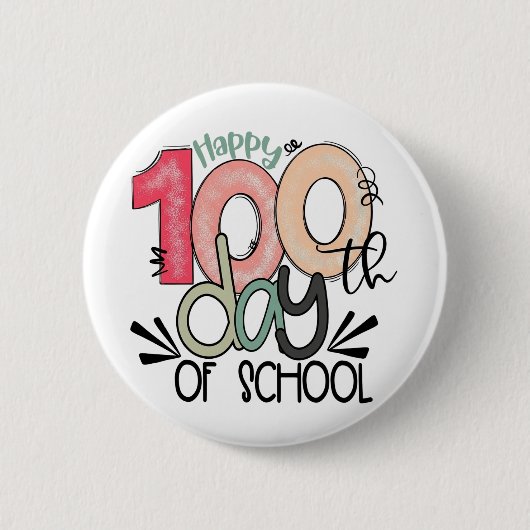 100 days of school celebration button / pin badge (Voorkant)