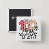 100 days of school celebration button / pin badge (Voorkant /achterkant)