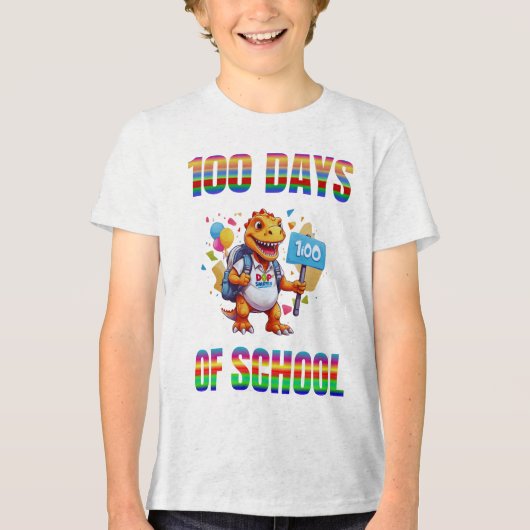 100 Days of School Celebration" Tri-Blend Shirt (Voorkant)