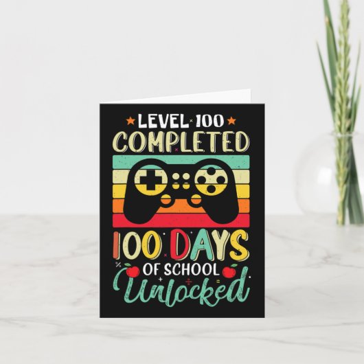 100 Days of School Complete Gamer Boy Level Unlock Kaart (Voorkant)