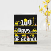 100 Days Of School Construction Truck 100th Day Bo Kaart (Gele Bloem)