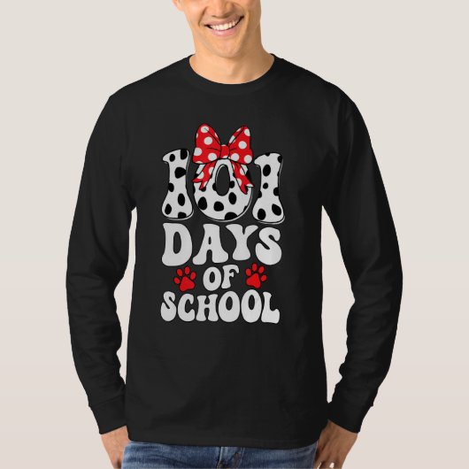100 Days Of School Dalmatian Dog 100 Days Smarter T-shirt (Voorkant)