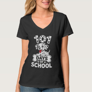 100 Days of School Dalmatian Dog 100th Day of Scho T-shirt