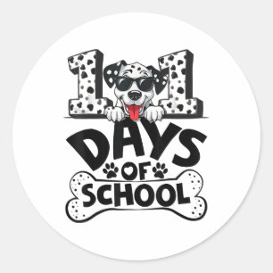 100 Days of School Dalmatische Hondenjongen Kind 1 Ronde Sticker