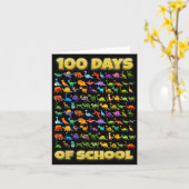 100 Days Of School Dinosaur 100 Days Smarter Kaart (Gele Bloem)