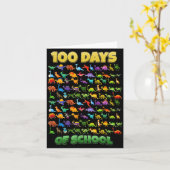 100 Days Of School Dinosaur 100 Days Smarter Kaart (Gele Bloem)