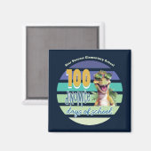 100 Days of School Dinosaur Monogrammed Magneet (Voorkant / Achterkant)