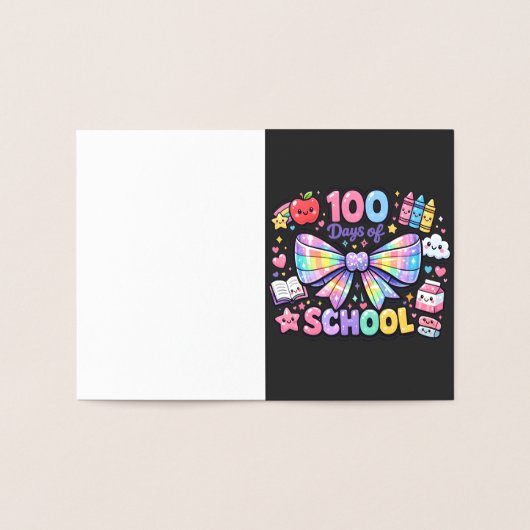 100 Days Of School  Folie Kaarten (Binnen)