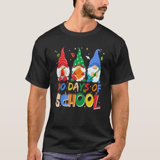 100 Days Of School Funny Gnome Virtual Learning Te T-shirt (Voorkant)