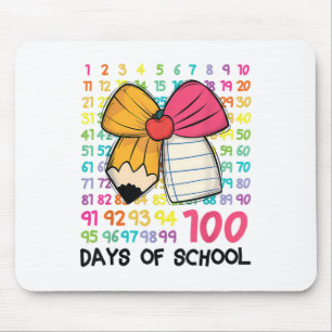 100 Days of School Girls Coquette Bow 100e dag Muismat