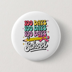 100 Days of School Girls Coquette Bow 100e dag Ronde Button 5,7 Cm