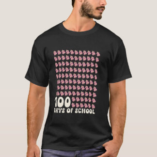 100 Days of School Girls Coquette Bow 100ste dag v T-shirt