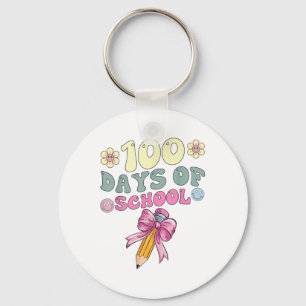 100 Days of School Girls Coquette Bow 100th Days Sleutelhanger