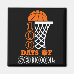 100 Days of School Kids Basketball 100th day of sc Magneet