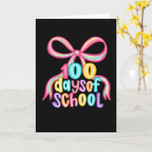 100 Days of School Leopard Bow Pencil Kaart (Gele Bloem)