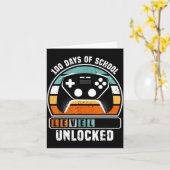 100 Days Of School Level Unlocked Funny Gamers Boy Kaart (Gele Bloem)